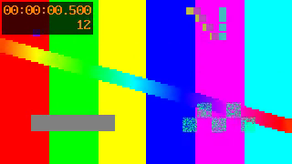 Actual FilmCraft program frame from our original moving-pattern video test