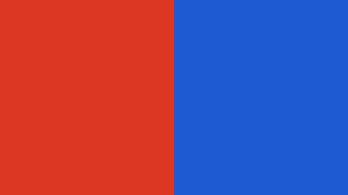 A red and blue color card rendered by FilmCraft CLI in our test
